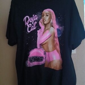 Doja Cat Black Tee with Pink Graphic